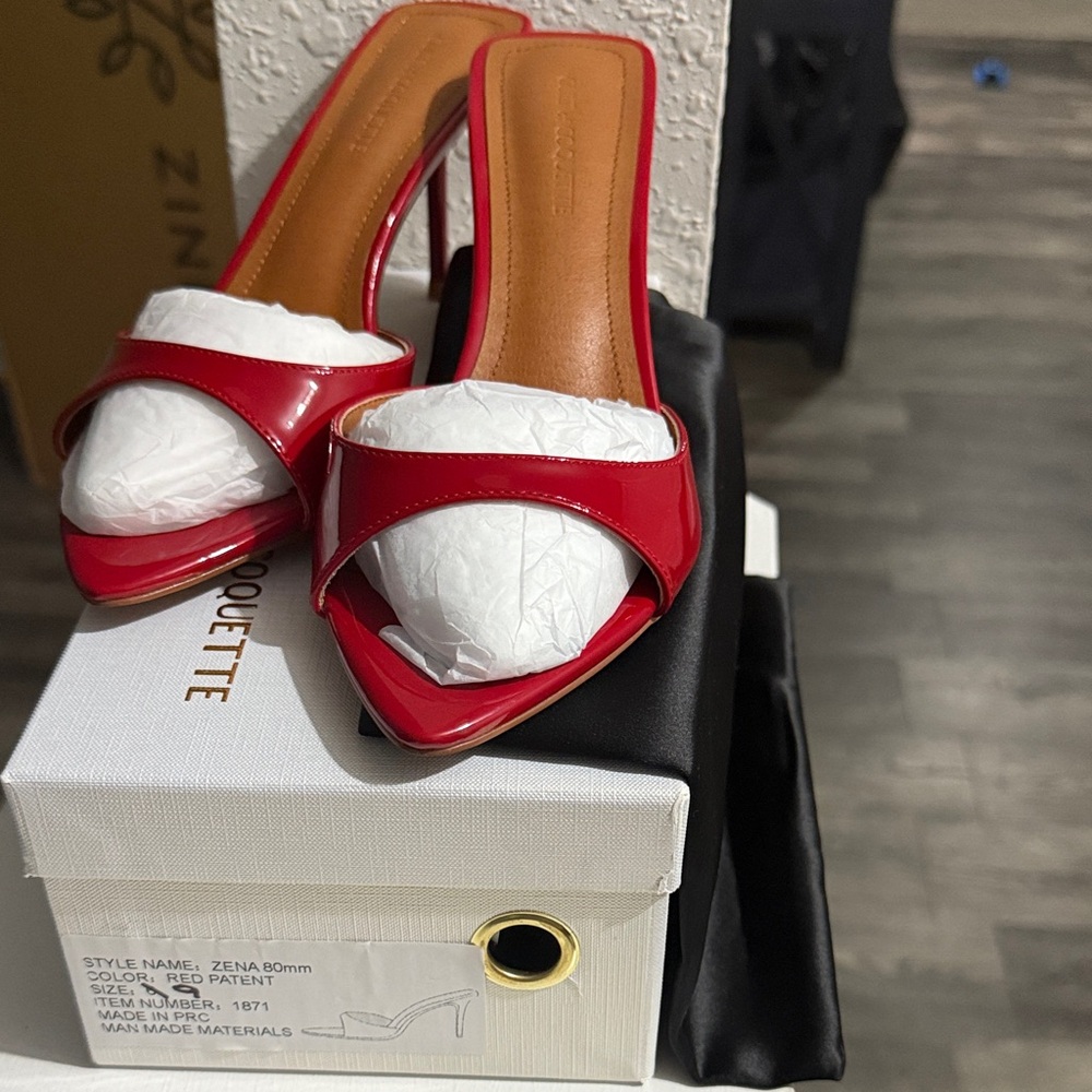 Cult of Coquette Red Patent Leather Mules